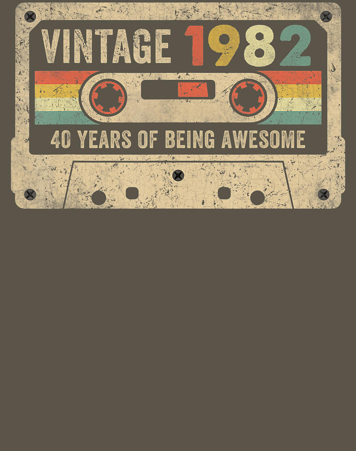 Vintage 1982 Cassette Tape 40Th Birthday 40 Years Old Digital Art by Vu ...