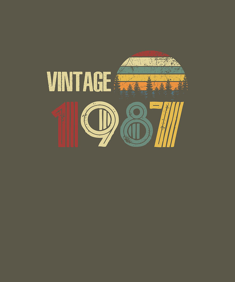 Vintage 1987 Tshirt Happy 32nd Years Old Birthday Shirt Digital Art By Felix