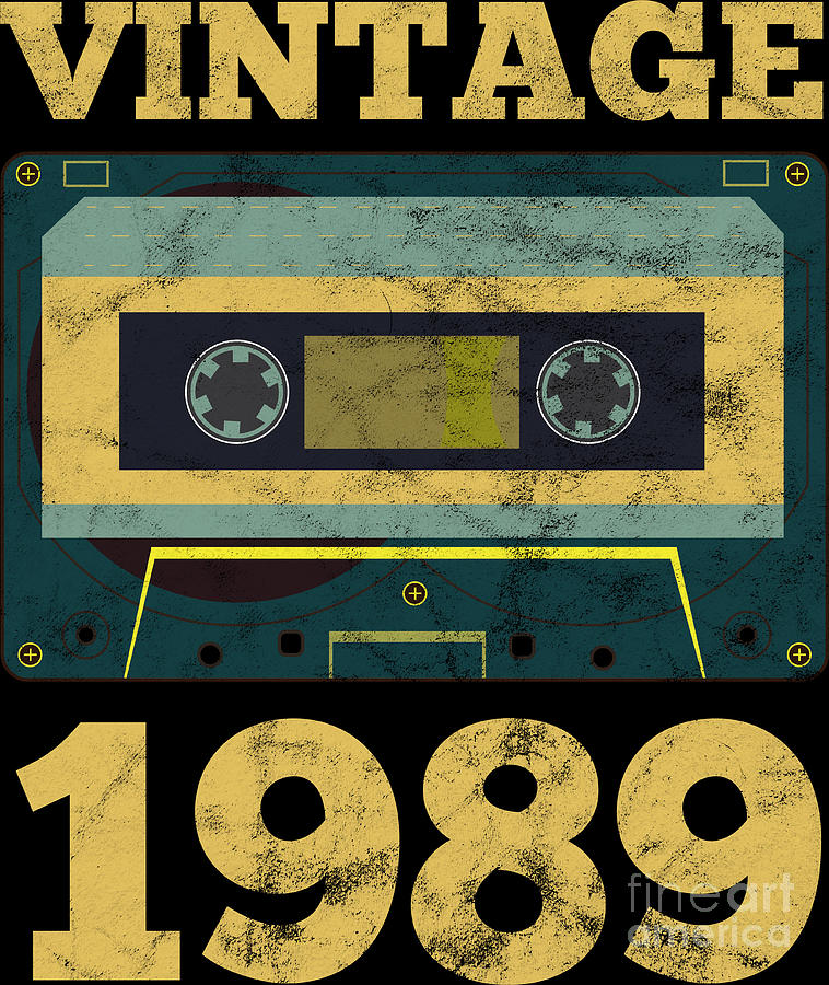 Vintage 1989 Retro Birth Year Birthday Gift Idea Digital Art by ...