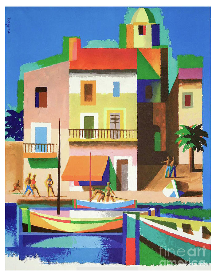 Vintage Painting - Vintage 60s France Travel Poster by French Tourism Board by Luminosity