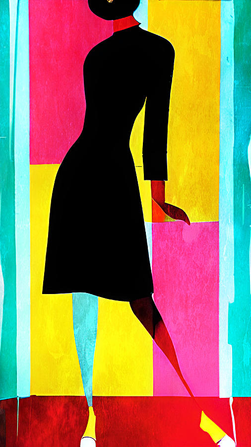 Vintage 60s Little Black Dress Digital Art by Amalia Suruceanu