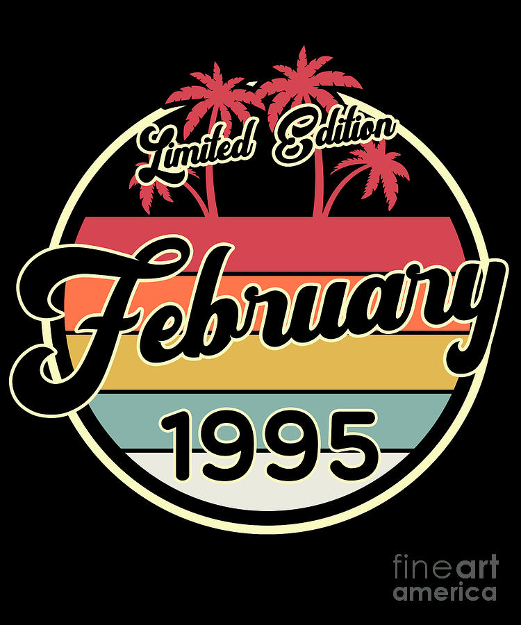 Vintage 80s February 1995 25th Birthday Gift Idea Digital Art By J M