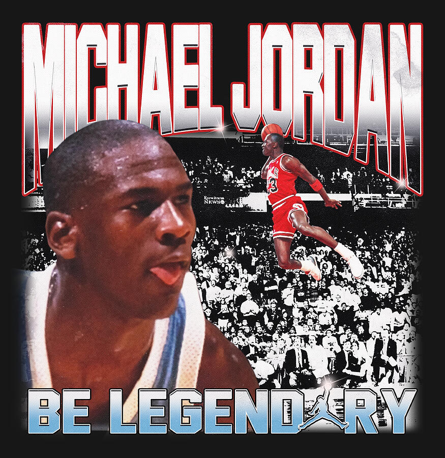Michael Jordan Digital Art - Vintage 90s Grunge Looks Michael Jordan Be Legendary Retro Design by Triple Six