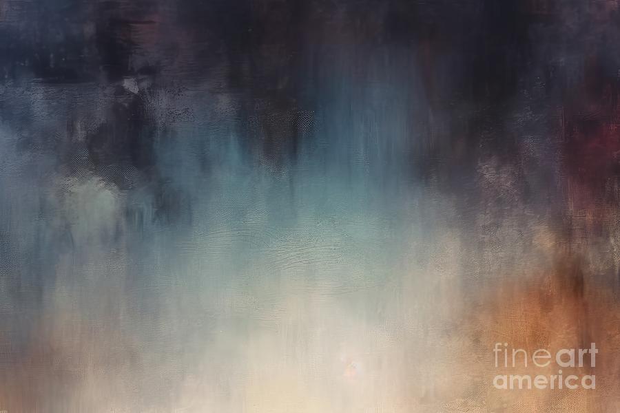 Abstract Painting - Vintage Abstract Painted Background With Dim Gray, Dark Gray And Very Dark Blue Colors And Space For Text Or Image by N Akkash