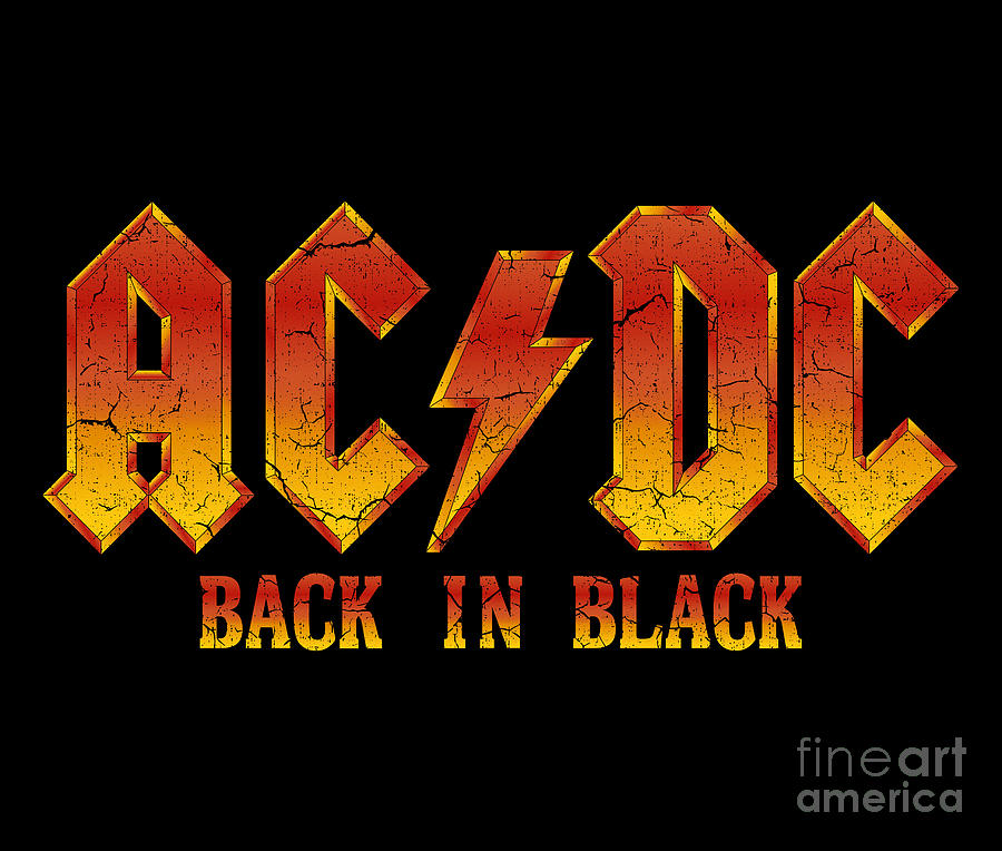 Vintage ACDC Back In Black Distress Orange Digital Art by Kirania Finest Vintage ACDC Back In Black Distress Orange Digital Art by Kirania Finest