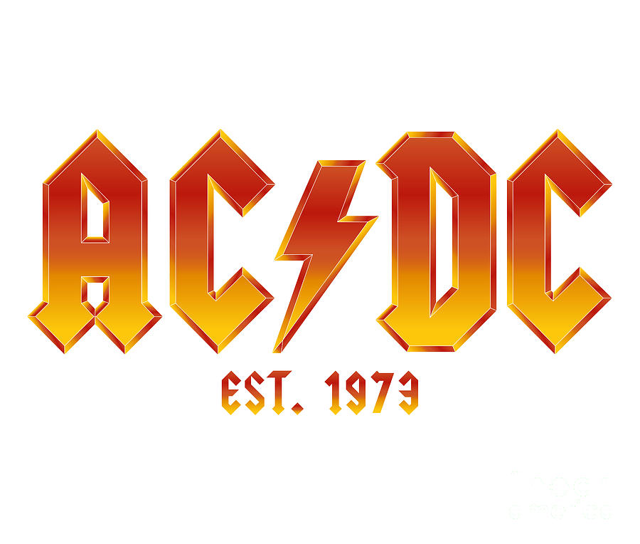 Vintage ACDC EST. 1973 Orange Flame Digital Art by Kirania Finest Vintage ACDC EST. 1973 Orange Flame Digital Art by Kirania Finest