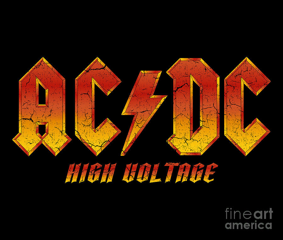 Vintage ACDC High Voltage Distress Digital Art by Kirania Finest Vintage ACDC High Voltage Distress Digital Art by Kirania Finest