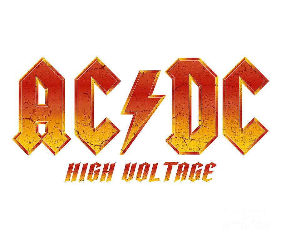 Vintage ACDC High Voltage Orange Distress Digital Art by Kirania Finest Vintage ACDC High Voltage Orange Distress Digital Art by Kirania Finest