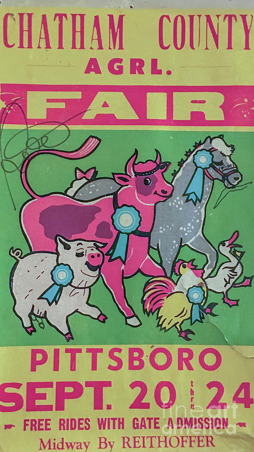 Fair Photograph - Vintage Agricultural Fair Poster Pittsboro by Edward Fielding