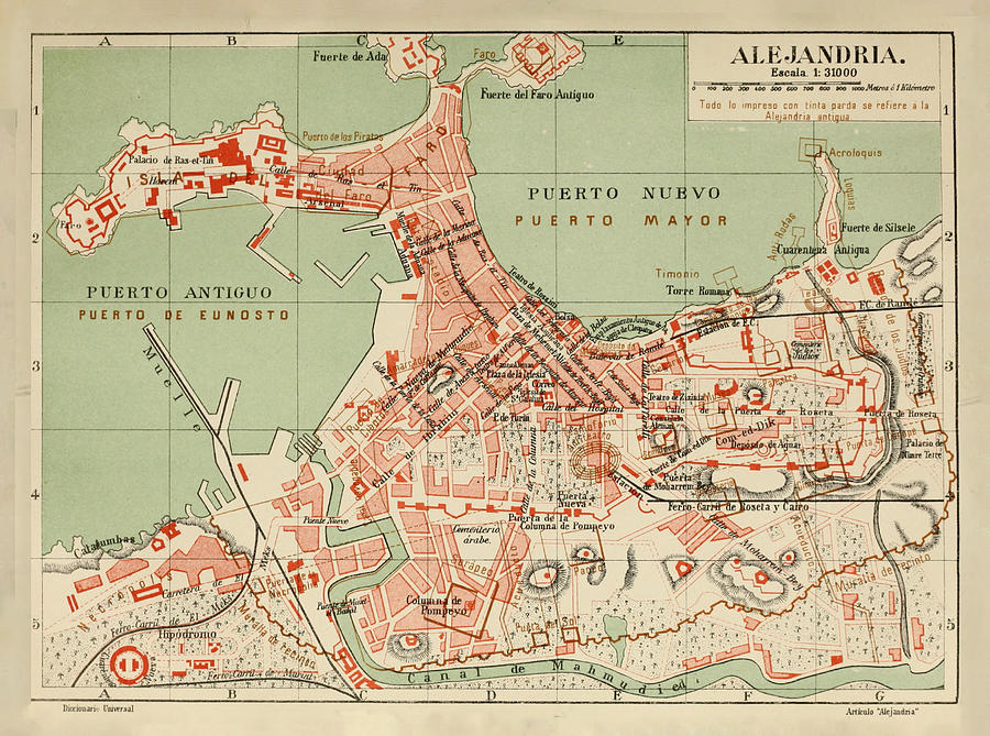 Vintage Alexandria Egypt Map 1887 Digital Art by Adam Shaw - Fine Art ...