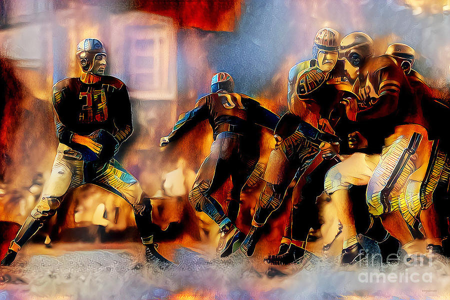 Vintage American Football in Nostalgic Painterly Colors 20200515v1 Photograph by Wingsdomain Art and Photography
