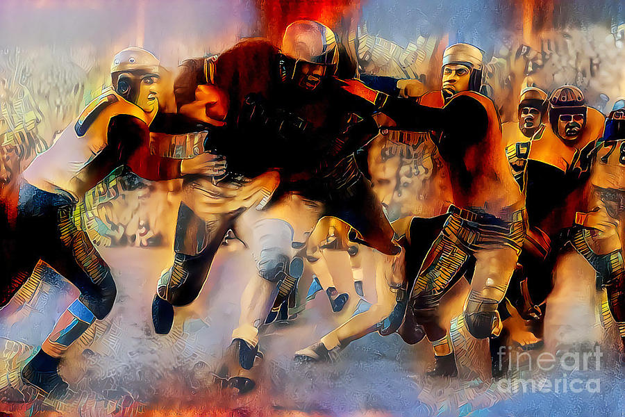 Vintage American Football in Nostalgic Painterly Colors 20200515v4 Photograph by Wingsdomain Art and Photography