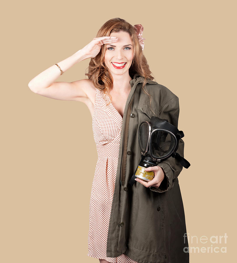 Vintage american pinup girl. Army style Photograph by Jorgo Photography