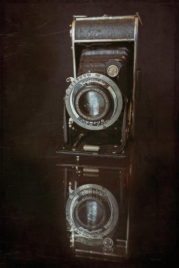Vintage Analog Folder Film Camera Reflection - Old Photo Effect Photograph by Andreea Eva Herczegh