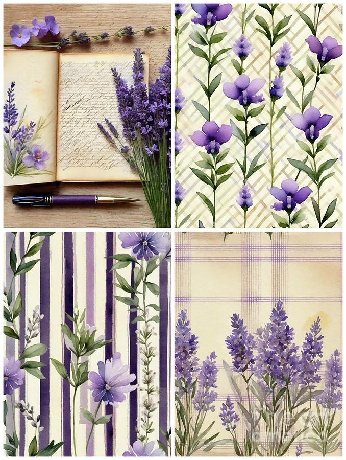 Vintage and lavender Digital Art by Holly Winn Willner