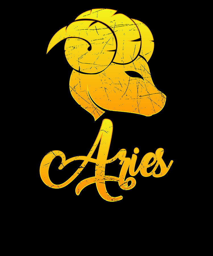 Vintage Aries Zodiac Sign Retro Horoscope Birthday Gift Idea by Orange Pieces