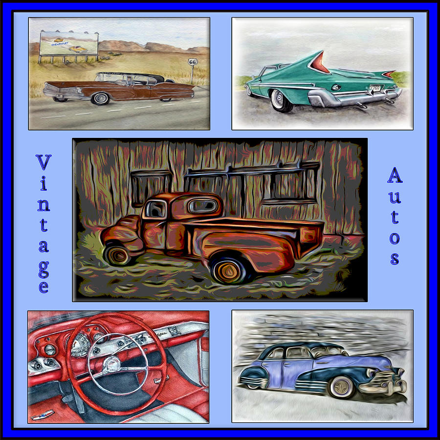 Vintage Auto Poster Digital Art by Ronald Mills