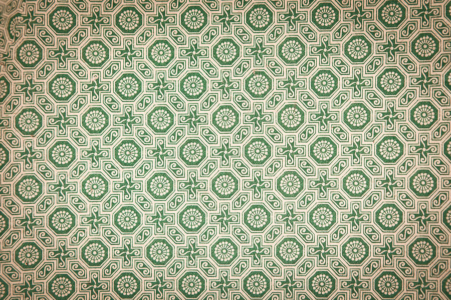 Vintage Background  Poster With Clever Green Pattern Drawing