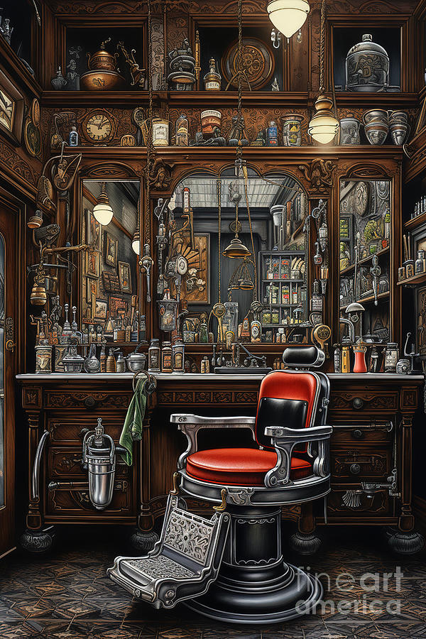 Vintage Barber Shop Series 01 Digital Art by Carlos Diaz