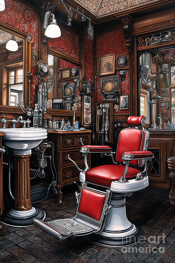 Vintage Barber Shop Series 3 Digital Art by Carlos Diaz