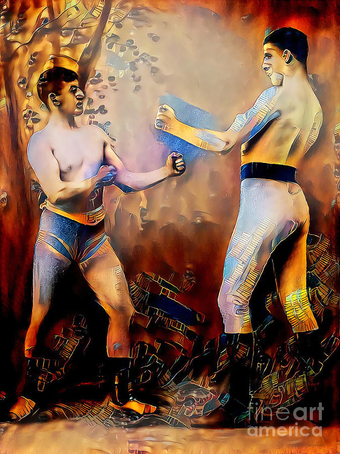 Vintage Bare Knuckle Boxing in Nostalgic Painterly Colors 20200516v2 Photograph by Wingsdomain Art and Photography