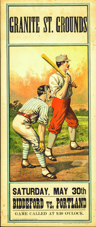 Vintage Baseball Advertising Poster Photograph by Joseph S Giacalone