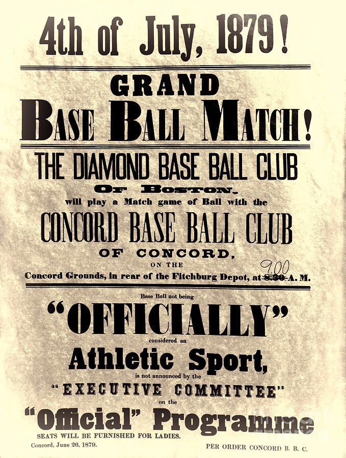 Vintage Baseball Poster from 1879 artistic Photograph by Paul Ward