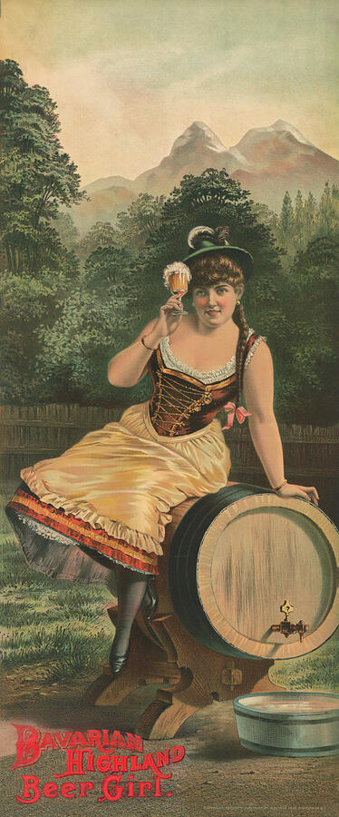 Vintage Bavarian Highland Beer Girl Mixed Media by Dale Kincaid Vintage Bavarian Highland Beer Girl Mixed Media by Dale Kincaid