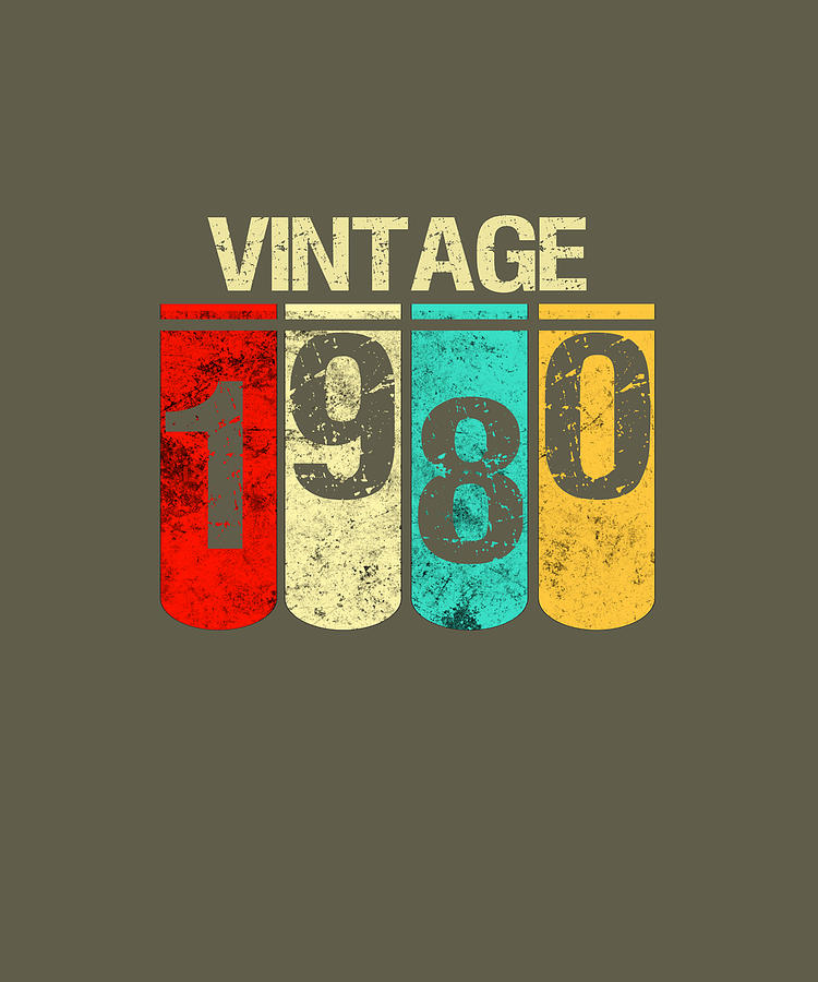 Vintage Bday 1980 40th Birthday Gift Ideas Men Women Him Her TShirt ...