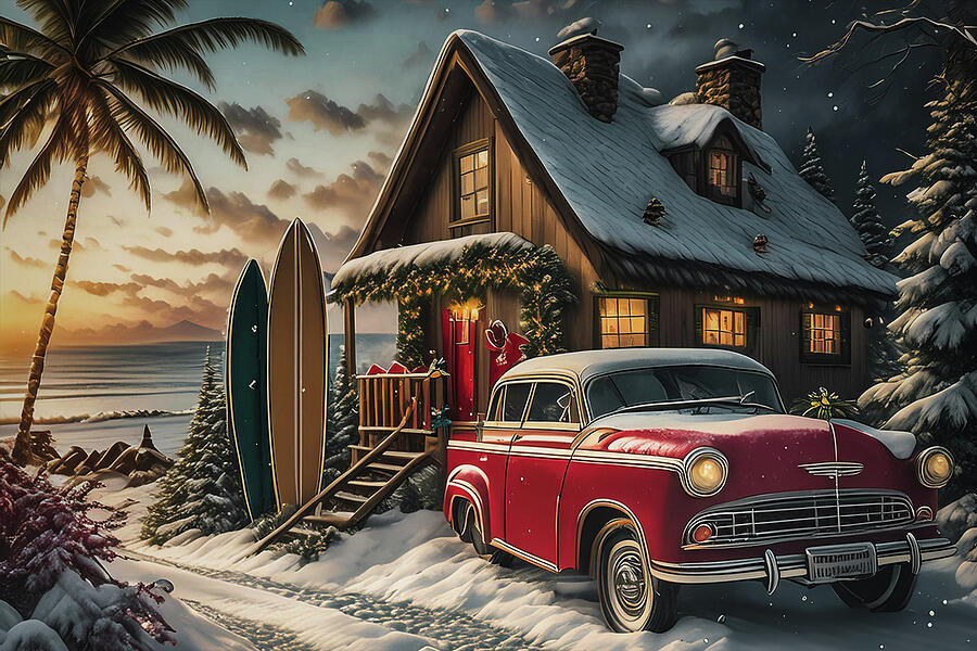 Surreal Photograph - Vintage Beach Christmas by Pete Federico Surreal Photograph - Vintage Beach Christmas by Pete Federico