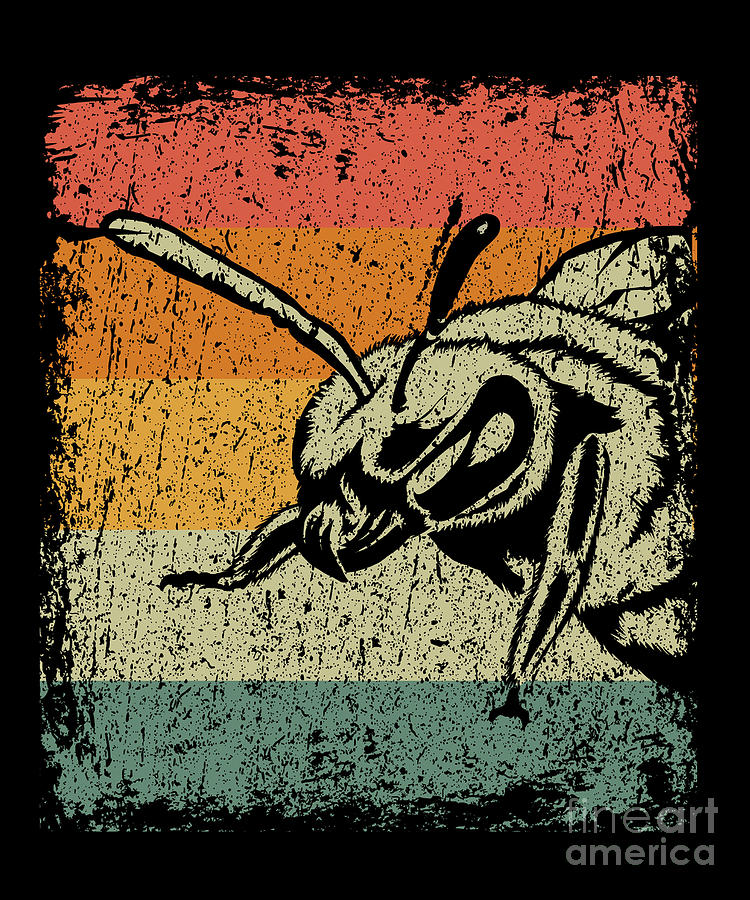 Bee Digital Art - Vintage Bee Wasp Gift by J M