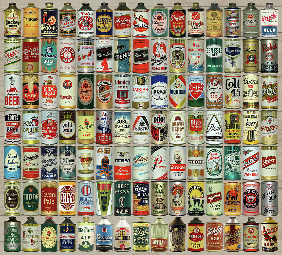 Vintage Beer Can Collection Photograph by Pheasant Run Gallery