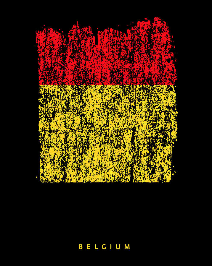 Vintage Belgium Flag Retro Belgian Flag Belgian Drawing by Lucy Wilk