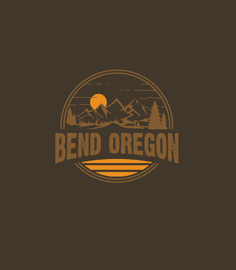 Vintage Bend Oregon Mountain Hiking Souvenir Print Digital Art by ...