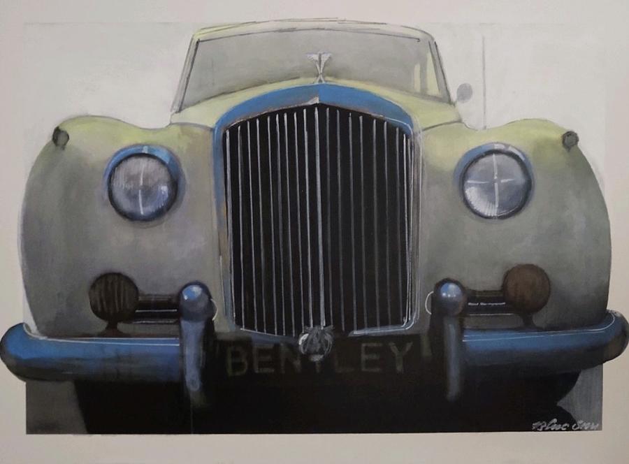 Vintage Bentley Painting by Blue  Sky