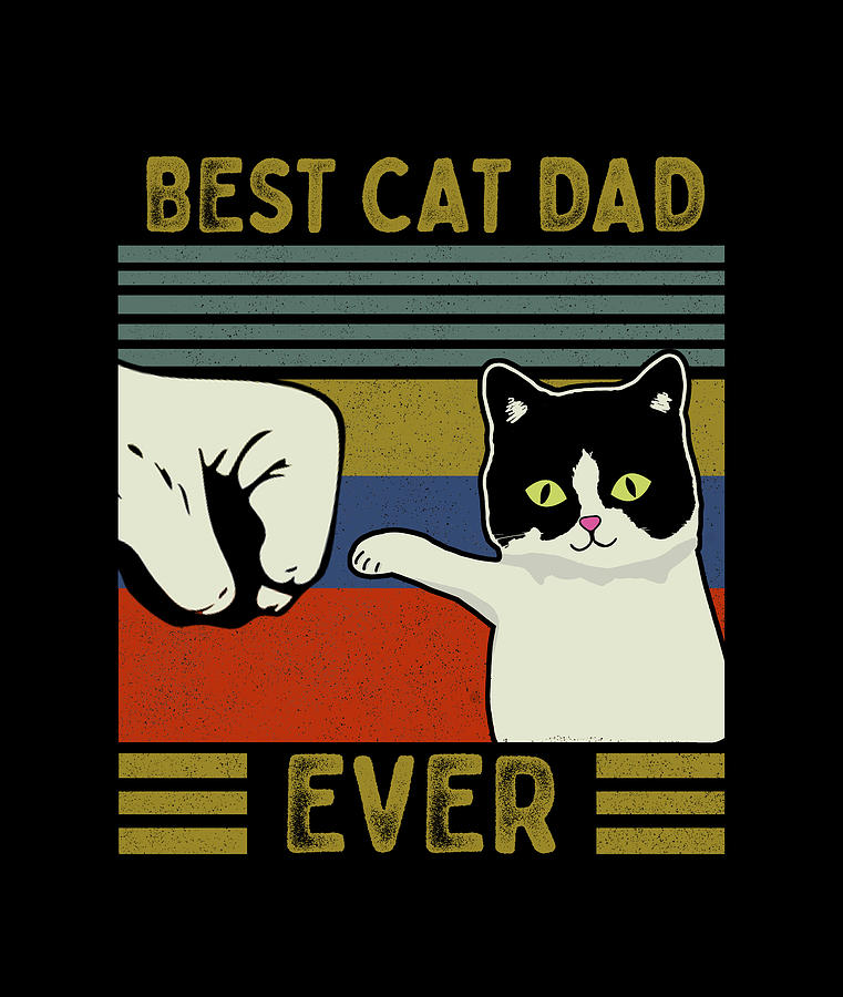 Vintage Best Cat Dad Ever Bump Fit 