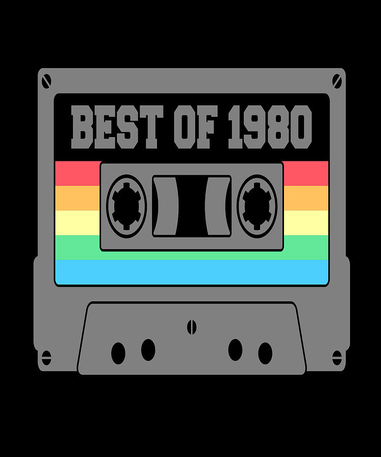 Vintage Best Of 1980 40 Years Old Birthday Cassette Mixed Media by ...