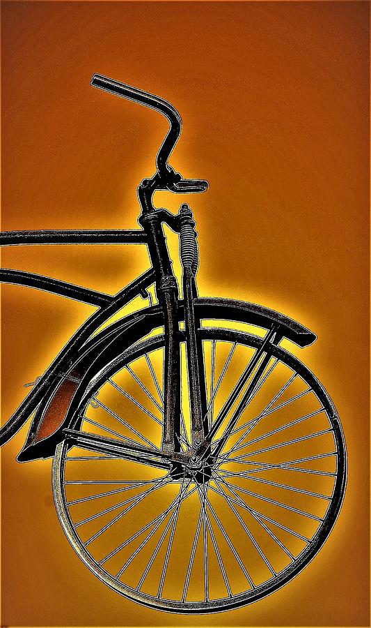 Transportation Photograph - Vintage Bicycle Orange by Elizabeth Pennington