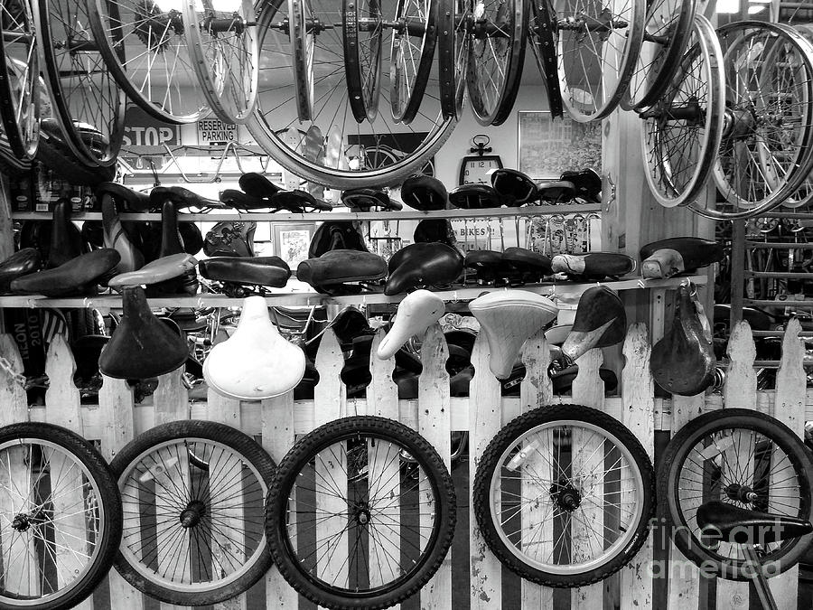 Vintage Bicycle Parts black and white Photograph by Paul Ward Fine Art America