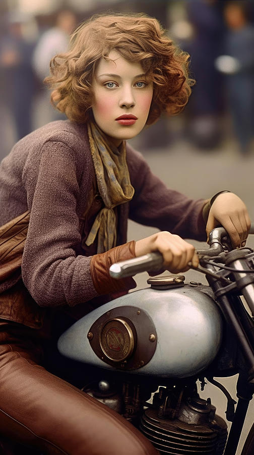 Vintage Biker Girl Photograph by My Head Cinema - Pixels