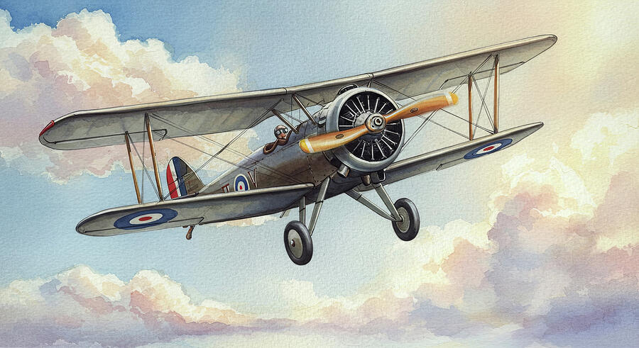 Vintage Biplane by Bob Orsillo Painting by Bob Orsillo