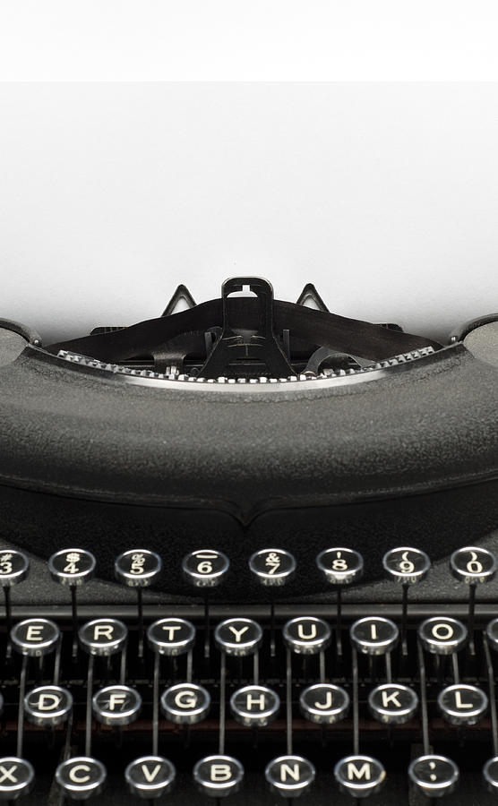 Vintage black typewriter w/paper for text Photograph by GaryAlvis