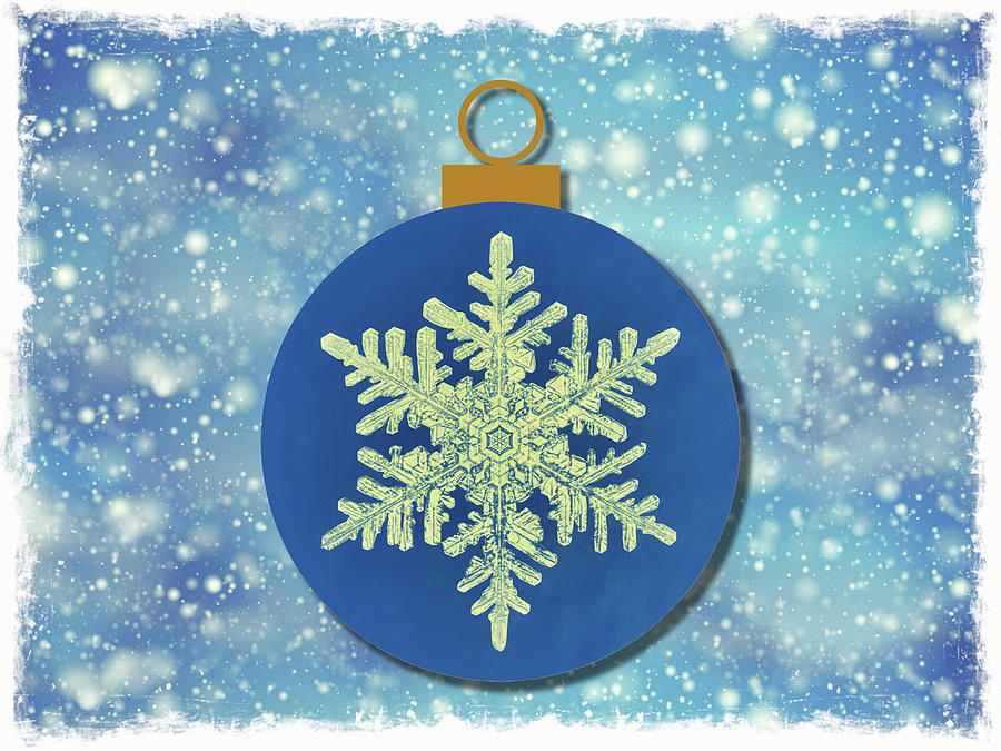 Vintage Blue Christmas Ornament Series 3 Digital Art by Gaby Ethington