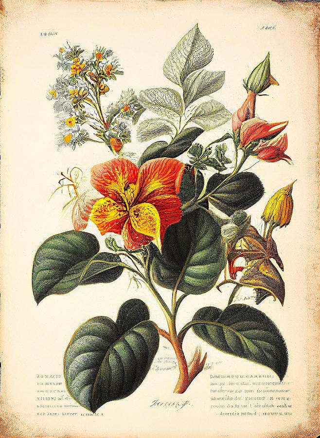 Vintage Botanical Print Series 2 Digital Art by Jennifer Hotai