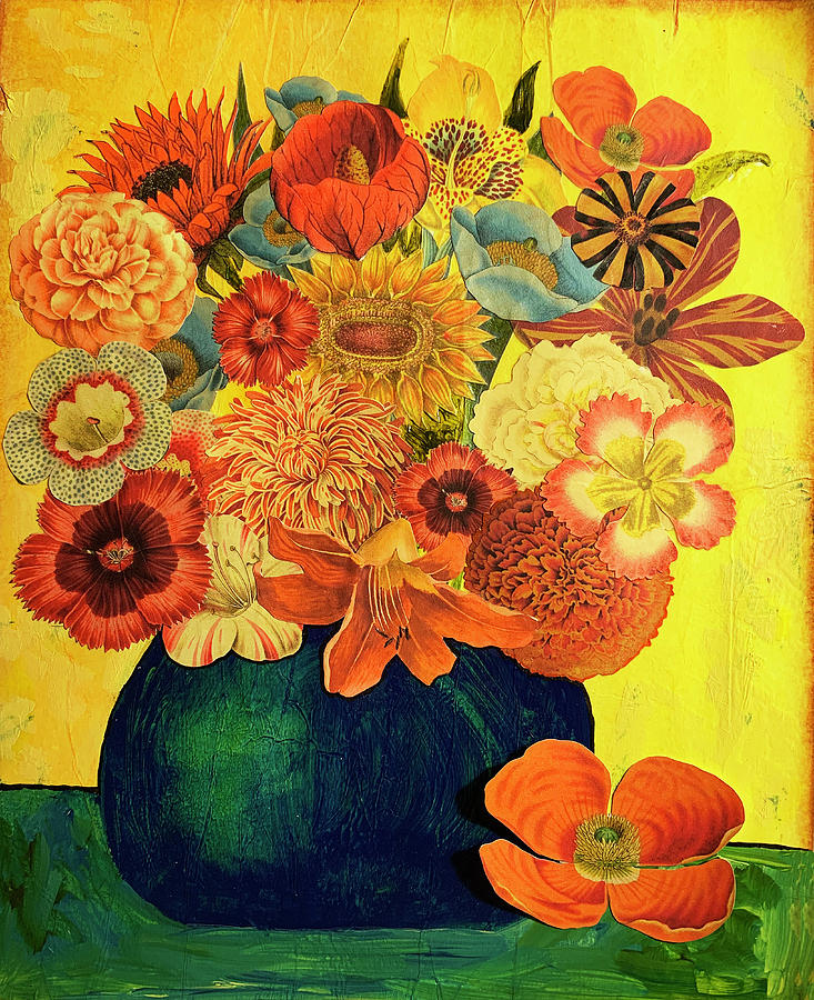 Vintage Bouquet #1 Mixed Media by Lorena Cassady