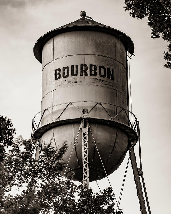 Vintage Bourbon Tower in Missouri - Sepia Photograph by Gregory Ballos