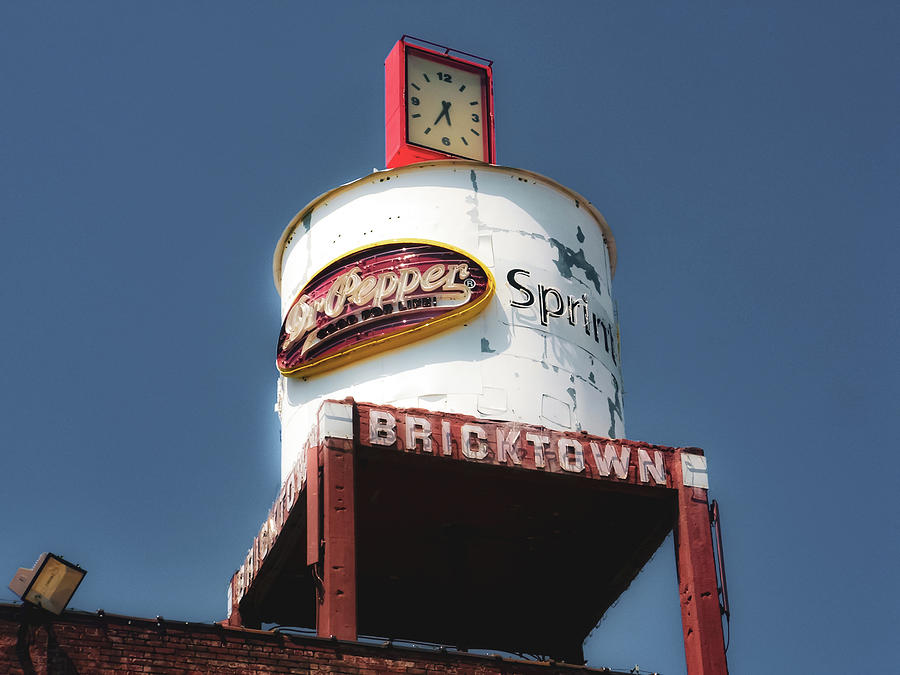 Vintage Bricktown Water Tower - Oklahoma City Photograph by Gregory Ballos