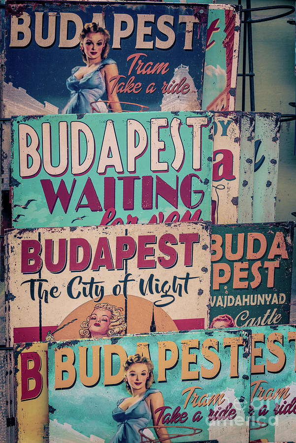 Vintage Budapest travel posters Photograph by Delphimages Photo Creations