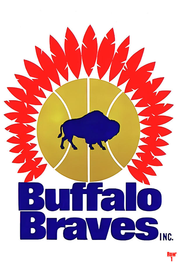 Vintage Buffalo Braves Basketball Art Mixed Media by Row One Brand