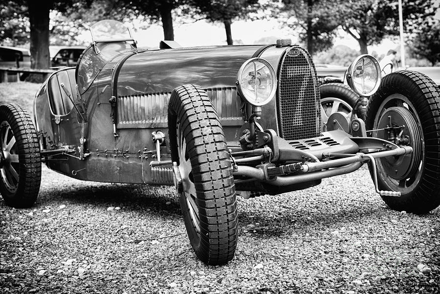 Vintage Bugatti T35 Racing Car Monochrome Photograph by Tim Gainey